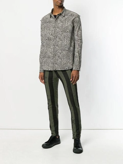 Damir Doma 15cm Striped Cotton Blend Pants In Green