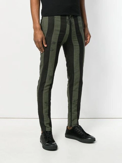 Damir Doma 15cm Striped Cotton Blend Pants In Green
