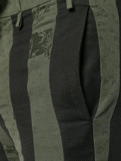 Damir Doma 15cm Striped Cotton Blend Pants In Green