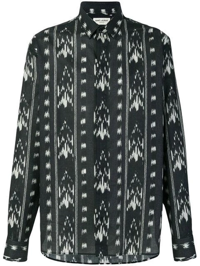 Shop Saint Laurent Abstract Patterned Shirt In Black