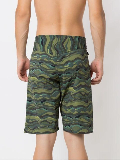 Shop Amir Slama Camouflage Print Swim Shorts In Green