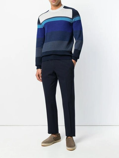 Shop Etro Striped Knit Jumper