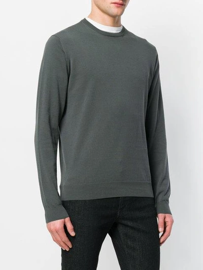 Shop Prada Classic Crew Neck Sweater - Grey