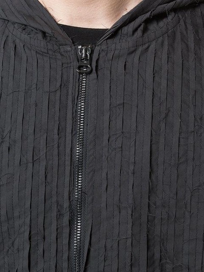 Shop Private Stock Raw Stripe Hooded Jacket In Black