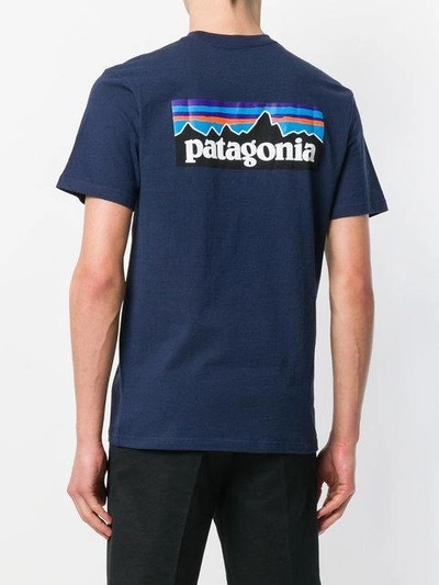 Shop Patagonia Logo Print T-shirt In Blue