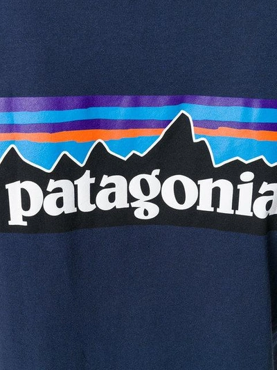 Shop Patagonia Logo Print T-shirt In Blue