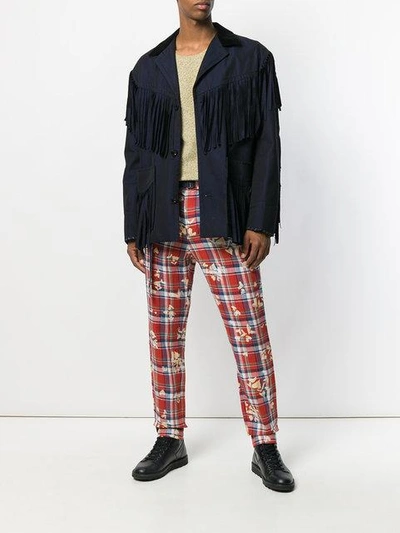 Shop Sacai Tassel-trimmed Jacket In Blue