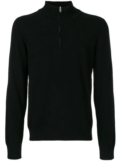 Shop Maison Margiela Zipped Fitted Sweater In Black