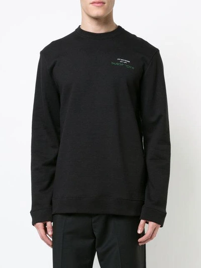 Shop Raf Simons Long Sleeved Pullover In Black