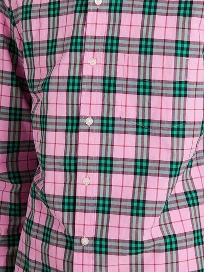 Shop Burberry Check Cotton Shirt - Pink