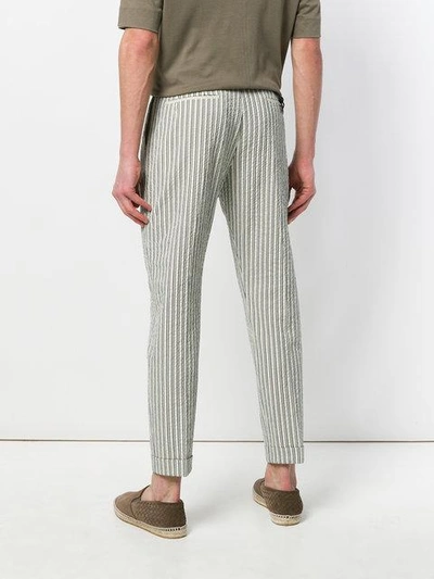 Shop Berwich Striped Tapered Trousers In Neutrals