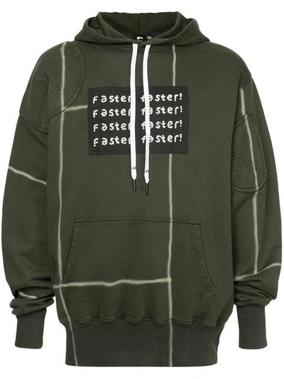 Shop Liam Hodges Faster Panelled Hoodie In Green