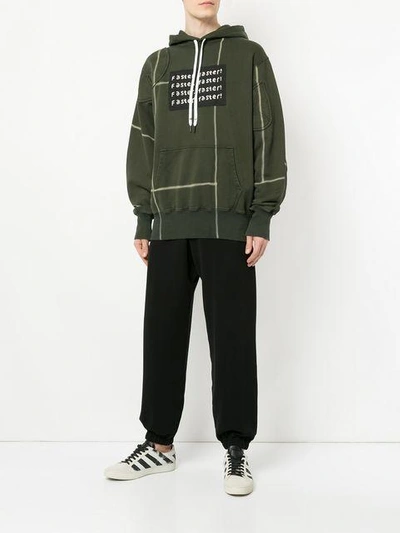 Shop Liam Hodges Faster Panelled Hoodie In Green