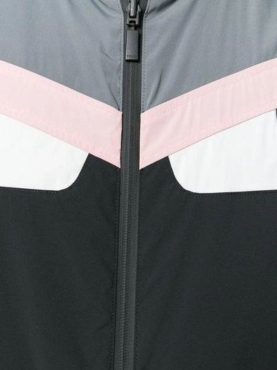 Shop Fendi Logo Patch Hooded Jacket In Black