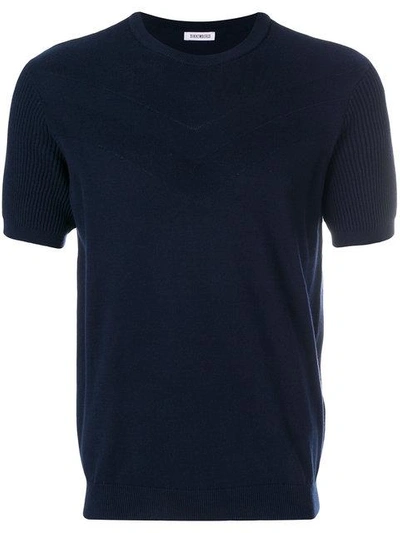 Shop Dirk Bikkembergs Short-sleeve Fitted Top - Blue