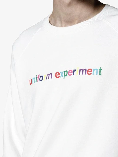 Shop Uniform Experiment Logo Print Sweatshirt In White