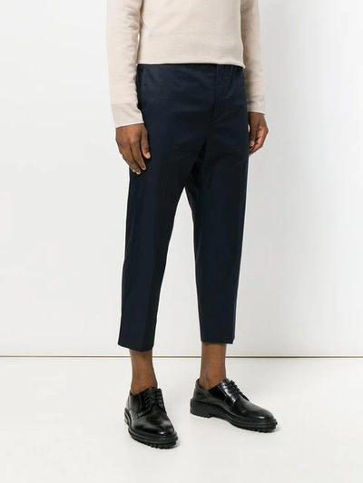 Shop Jil Sander Cropped Tailored Trousers In Blue