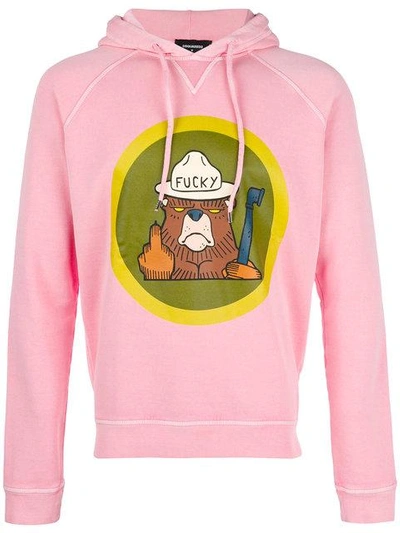 Dsquared2 Bear Print Hoodie In Pink | ModeSens