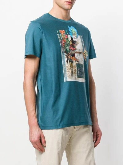 Shop Etro Collage Print T-shirt - Blue