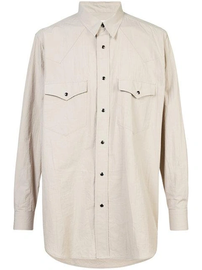 Shop Julien David Classic Long Sleeve Shirt - Neutrals