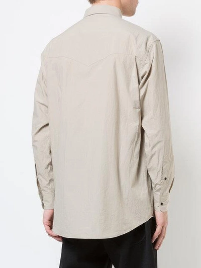 Shop Julien David Classic Long Sleeve Shirt - Neutrals