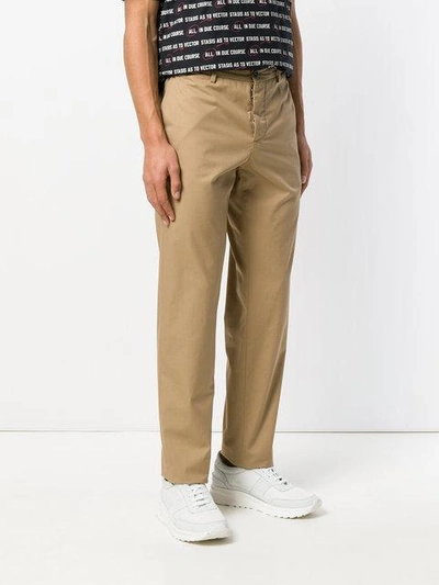 Shop Maison Margiela Straight Trousers - Brown