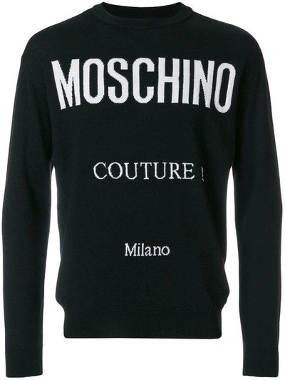 Shop Moschino Couture Milano Sweater In Black