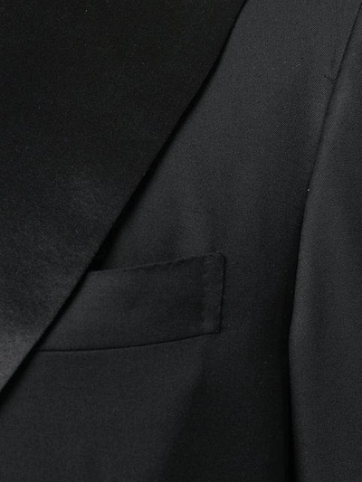 Shop Kiton Embellished Lapel Dinner Suit In Black
