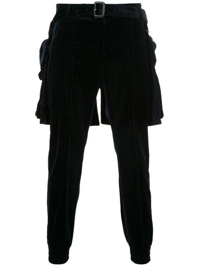 Shop Juun.j Layered Trousers In Blue