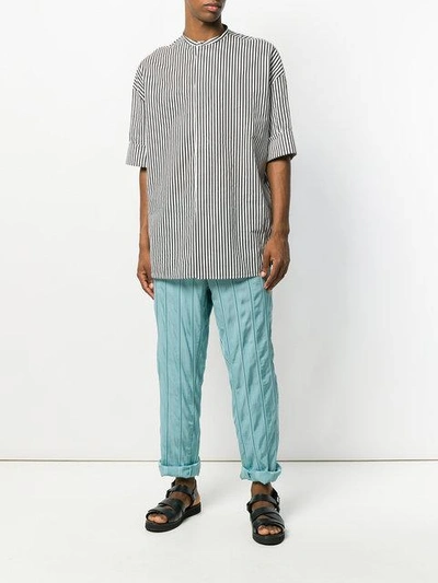 Shop Haider Ackermann Striped Belted Trousers In Blue