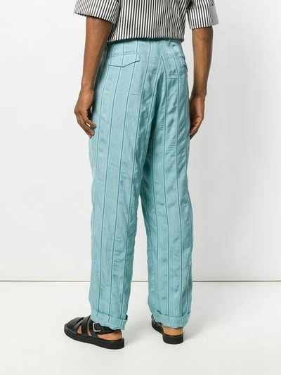 Shop Haider Ackermann Striped Belted Trousers In Blue