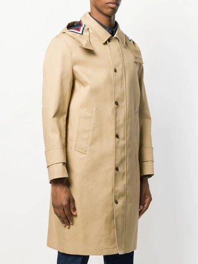 Shop Thom Browne Detachable Hood Snap Front Parka (38”) In Mackintosh In Neutrals