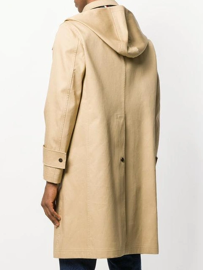 Shop Thom Browne Detachable Hood Snap Front Parka (38”) In Mackintosh In Neutrals