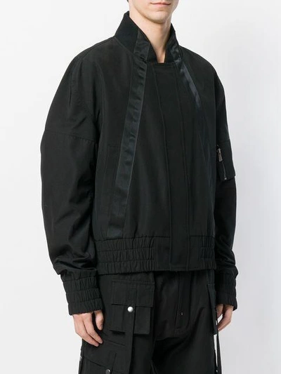 Shop D.gnak By Kang.d Satin Trim Padded Jacket In Black