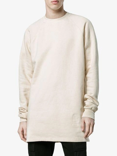 Shop Rick Owens Drkshdw Elongated Sleeves Sweatshirt - Nude & Neutrals