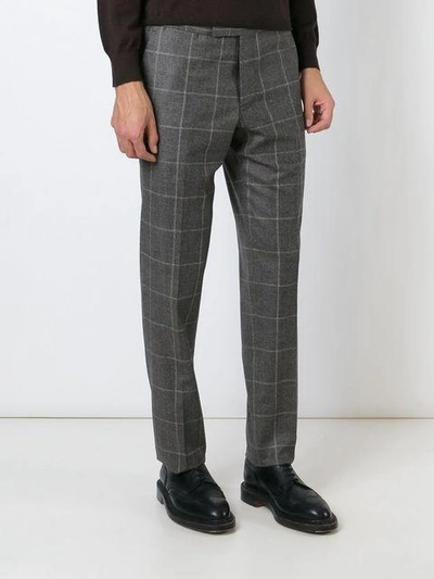 Shop Fashion Clinic Timeless Grid Print Trousers In White