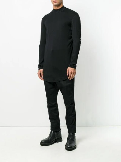 Shop Devoa Long Sleeve Oversized T In Black
