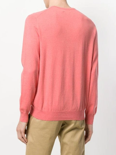 Shop Polo Ralph Lauren Fine Knit Sweater In Pink & Purple