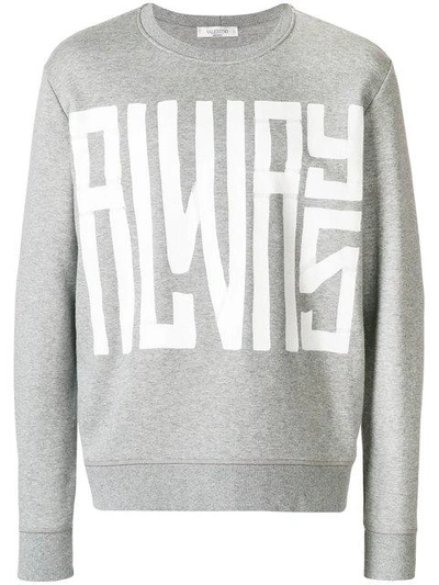 Shop Valentino Designer Print Sweatshirt In Grey