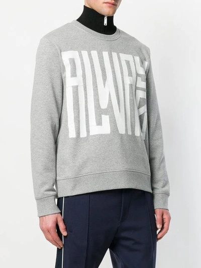 Shop Valentino Designer Print Sweatshirt In Grey