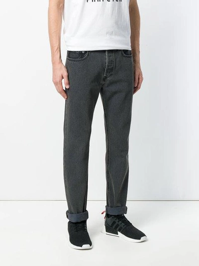 Shop Yeezy Straight Leg Jeans In Grey
