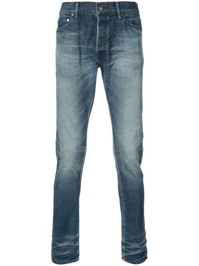 Shop John Elliott Faded Effect Jeans In Blue