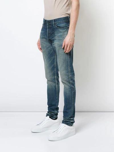 Shop John Elliott Faded Effect Jeans In Blue