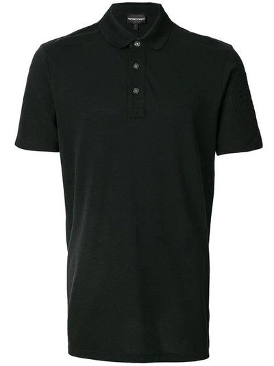 Shop Emporio Armani Classic Polo Shirt - Black