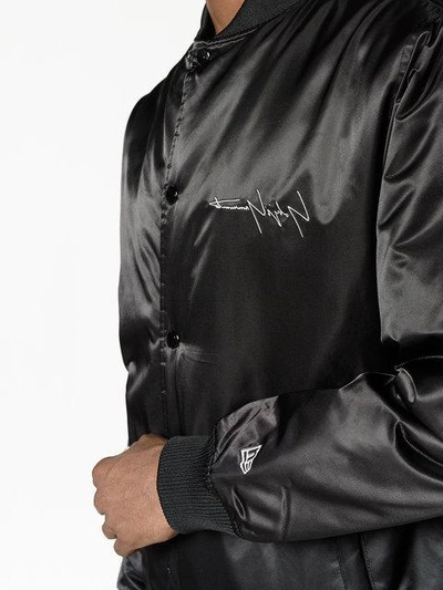 Shop Yohji Yamamoto New Era Print Bomber Jacket In Black