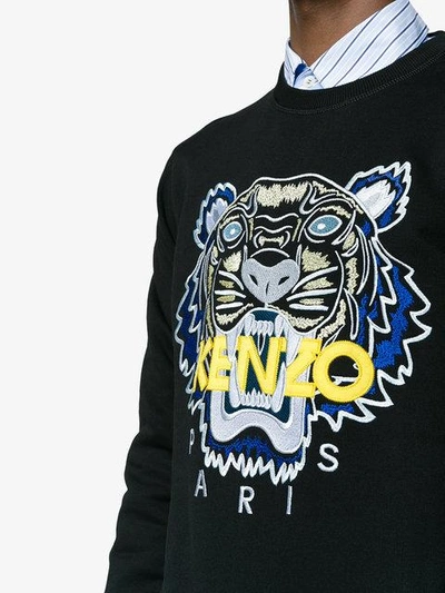 Shop Kenzo Tiger-appliqué Sweatshirt - Black