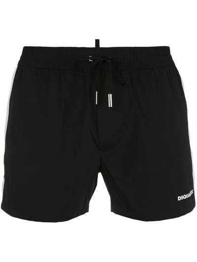 Shop Dsquared2 Contrast Panel Swim Shorts In Black