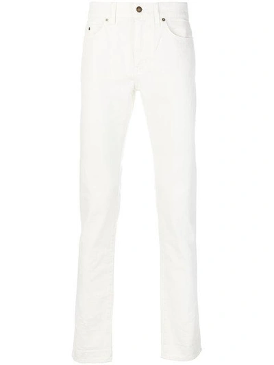 Shop Saint Laurent Low Rise Skinny Jeans - White
