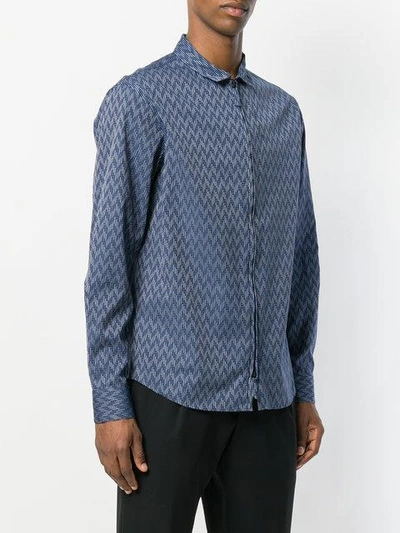 Shop Giorgio Armani Chevron Print Shirt