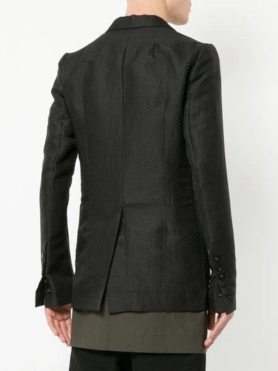 Shop Rick Owens Textured Casual Blazers In Black